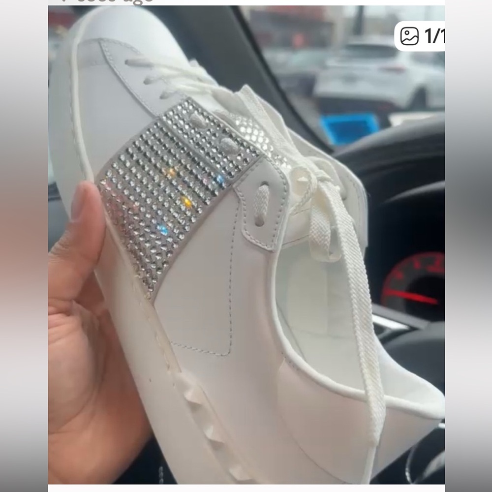 100% Authentic NWT Valentino Sneaker with Stunning Rhinestone Embellishments